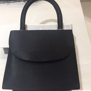 Small Black Satin Sling Evening Bag